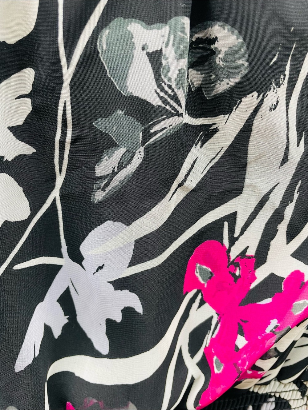 Va Va Voom Black Strapless Floral Maxi Dress with Fuchsia Accents - Picture 7 of 7
